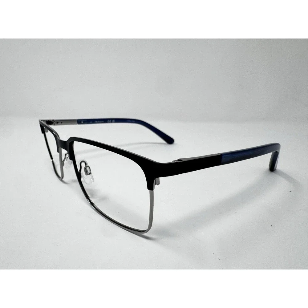 Dragon DR2015 002 Matte Black Silver Blue Eyeglass Frames 57-19-150 Authentic